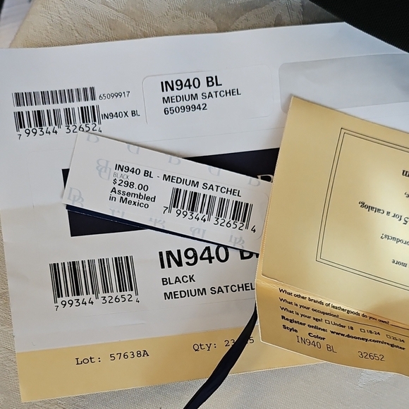 Dooney & Bourke Medium Black Canvas and Brown Leather Trim Satchel - Picture 13 of 13